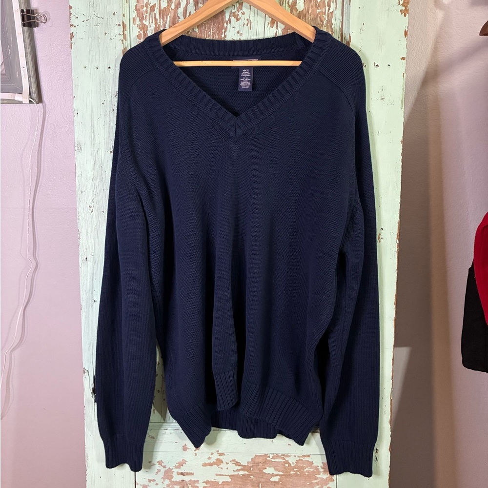 Lands' End Men's navy Blue Crewneck Sweater